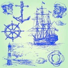 航海插画素材