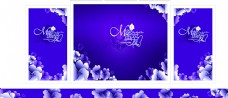 紫色婚庆舞台背景图片