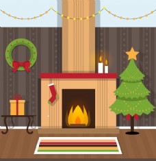 篝火温暖圣诞客厅