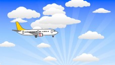 飞机穿过云朵flash动画