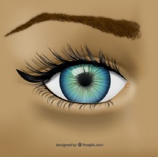 化妆品蓝色的眼睛