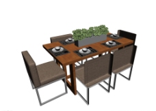摆盘餐桌椅模型图片