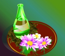 生活物品瓶子生活植物产品展示花图片