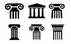 黑色罗马柱设计矢量