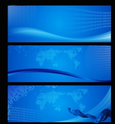 企业画册蓝色背景科技展板图片