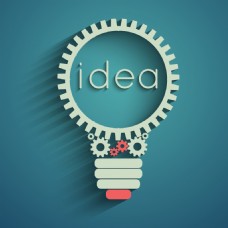 idea齿轮灯泡IDEA创意海报