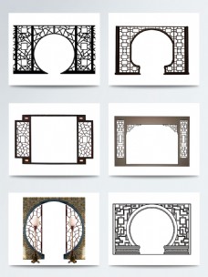 中式古典屏风窗户PNG素材