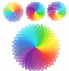 彩虹抽象花朵素材