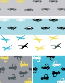汽车 飞机 循环 布花 图案图片