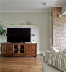 沙发背景墙中式客厅木质电视柜装修效果图