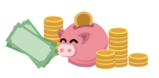 矢量小猪存钱罐 钱币 硬币图片