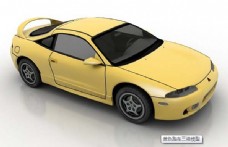 黄色跑车模型