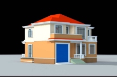 世界最好的100栋别墅MAX简约风格独栋二层别墅3D模型设计