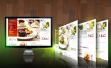 餐馆美食主题网页设计PSD素材