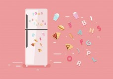 冰箱美食广告ai矢量素材下载
