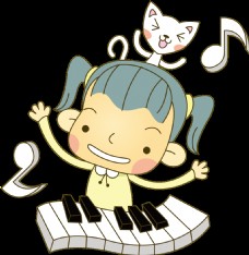 招生背景卡通钢琴儿童弹钢琴PNG透明背景