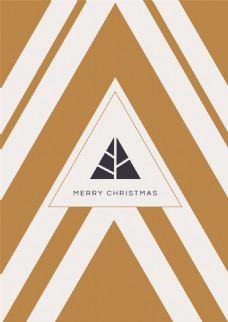 黄色背景手绘几何设计圣诞节快乐背景矢量素材
