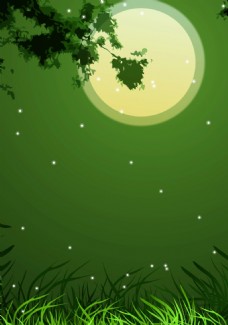 月光绿色背景装饰