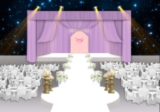 粉色婚礼主舞台