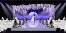 紫藤浪漫唯美婚礼仪式区效果图