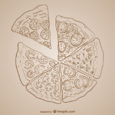 勾勒出的披萨