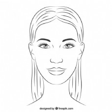 女性手绘女人脸