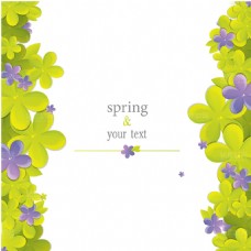 春季背景卡通花朵边框装饰矢量素材