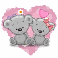 可爱小情侣可爱的卡通小熊情侣矢量素材