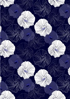 典雅花纹神秘典雅深色底纹线描花卉广告背景