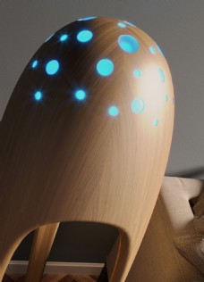 外形创意木质灯具jpg素材