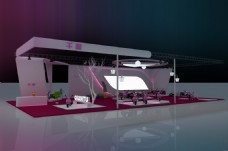 粉色电动车展会3d效果图