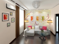 花纹墙绘客厅设计图片