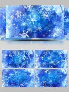 冬天雪景高清雪花蓝色冬天冬季LED背景