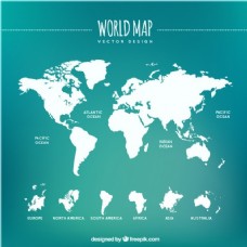 @世界白色的世界地图