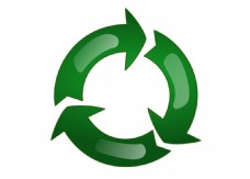 卡通标志卡通绿色循环标志png元素