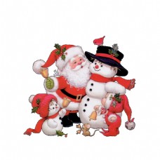 卡通圣诞老人雪人等节日元素