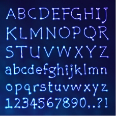 数字背景蓝色背景上的字母与数字