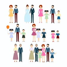 8款家庭人物图标矢量素材