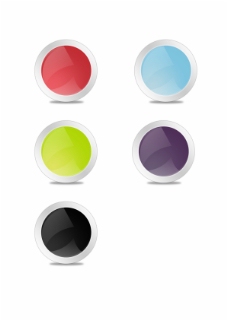 5种颜色质感圆形图标