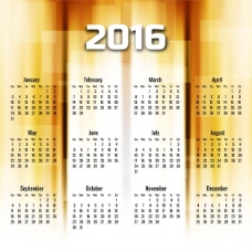 新的2016年的日历与黄金几何