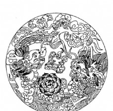 龙凤图案清代图案中国传统图案057