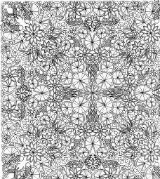 纸纹黑白花朵复杂剪纸底纹图片
