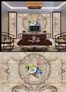 大理石欧式花纹背景墙图片