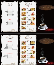 名片咖啡菜单图片