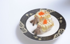 玻璃虾鱼籽寿司图片