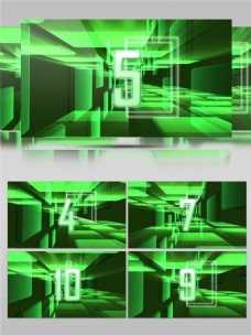 绿色光感数字科技倒计时高清视频素材
