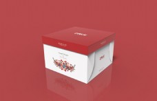 八寸红色手绘果实蛋糕盒