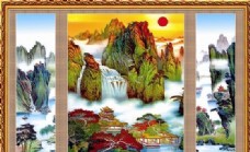 中国风山水风景中堂画国画0125