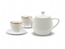 茶杯简约白色陶瓷茶具产品实物