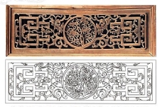 古代建筑雕刻纹饰草木花卉牡丹月季36